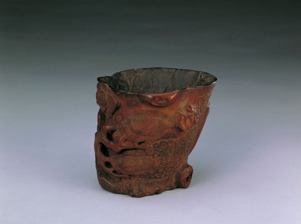 图片[1]-Bamboo carving flat pine cup-China Archive